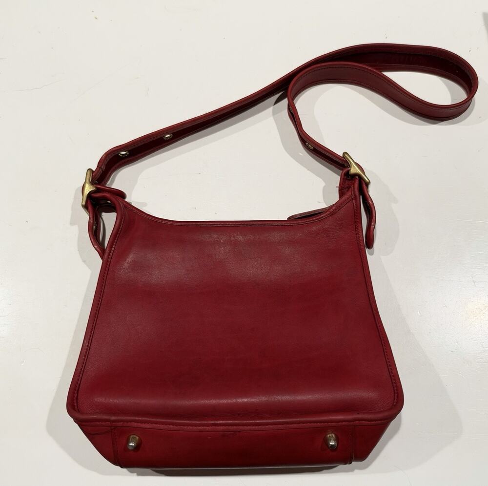 Vintage COACH #9966 "Legacy Zip" Red Leather Crossbody Bag